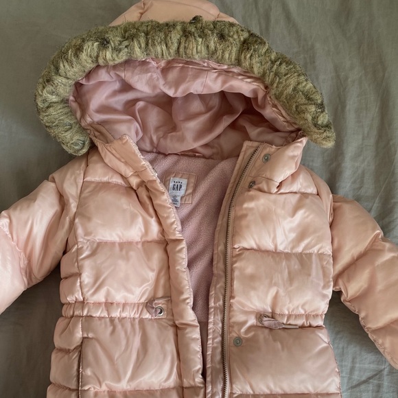 Gap Mauve/Blush Pink Puffer jacket - Picture 3 of 4